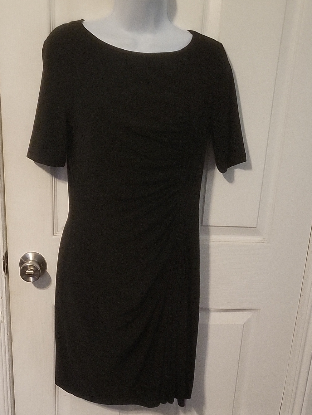 Calvin Klein Black Ruched Midi Dress